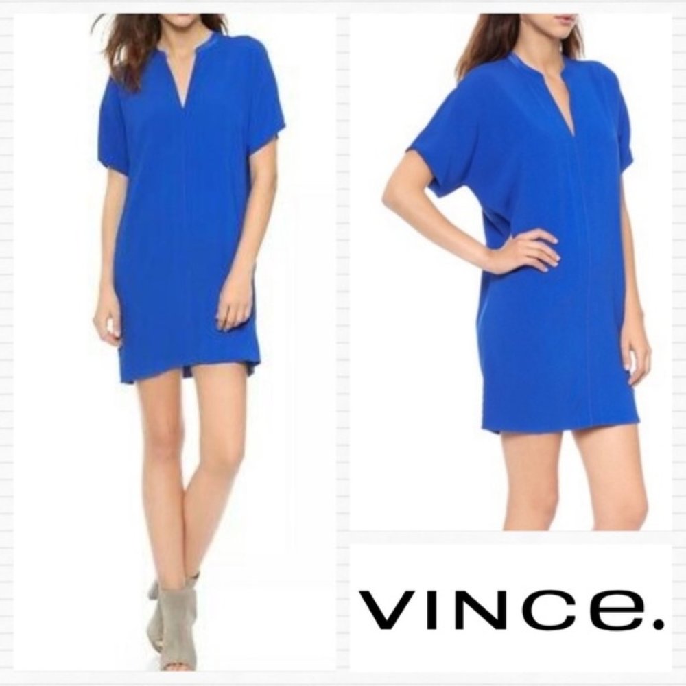 NWT $345 Vince Split Neck Tunic Dress, Size S